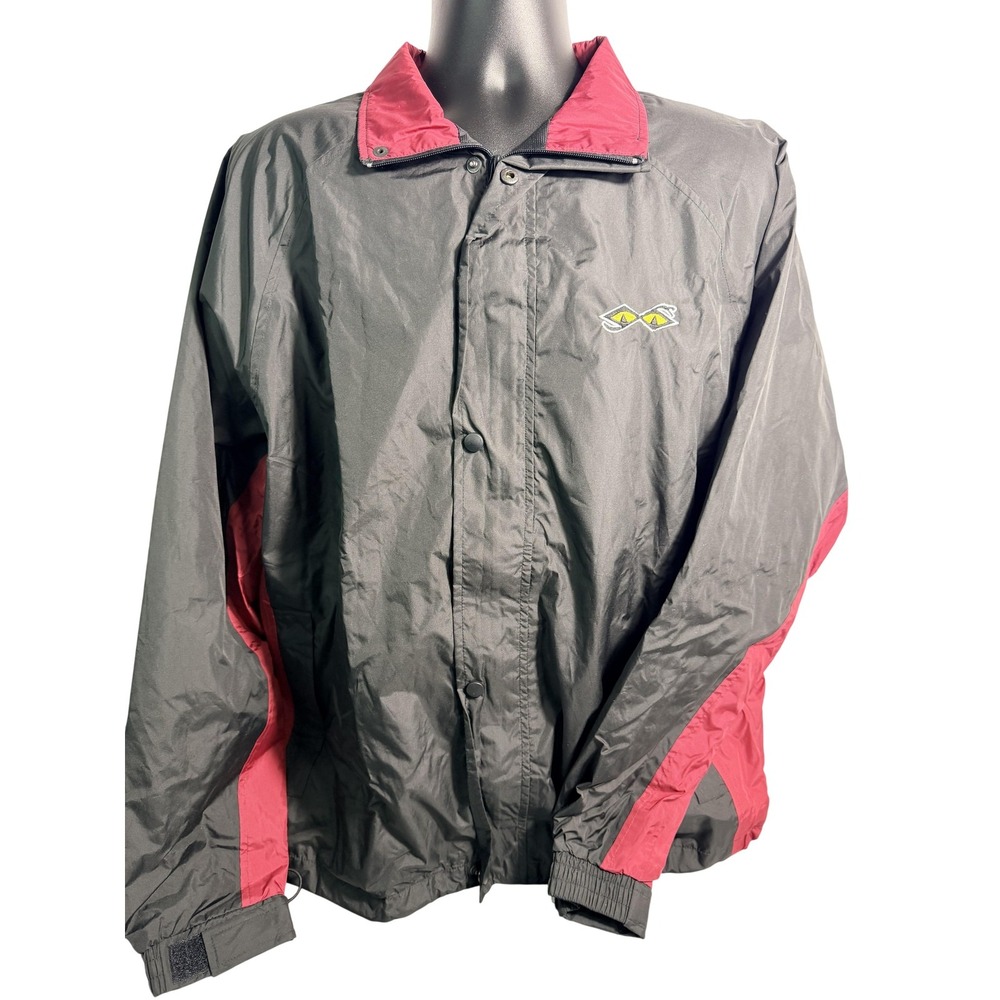 Snake Eyes Jacket Mens Large Black Red Colorblock‎ Full Zip Lined Windbreaker